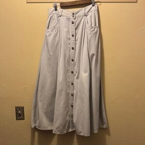 Carroll Reed Button-Down A-Line Skirt in Khaki